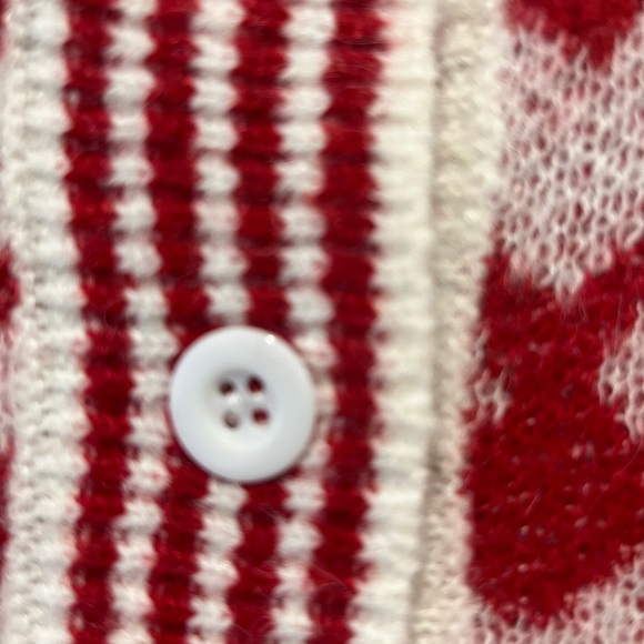 ❤️❤️❤️ NWT So Me Heart Patterned Red and White Sweater Top - Picture 5 of 9